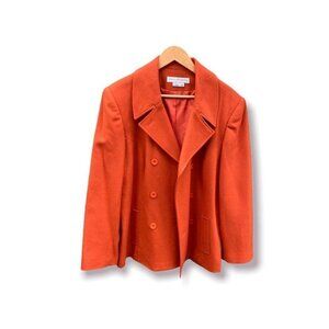 Jessica Holbrook Merino Wool Women's Blazer Bright Orange Retro 90's